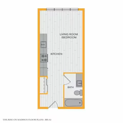 Studio 1 Bath B 50 1206 floor plan